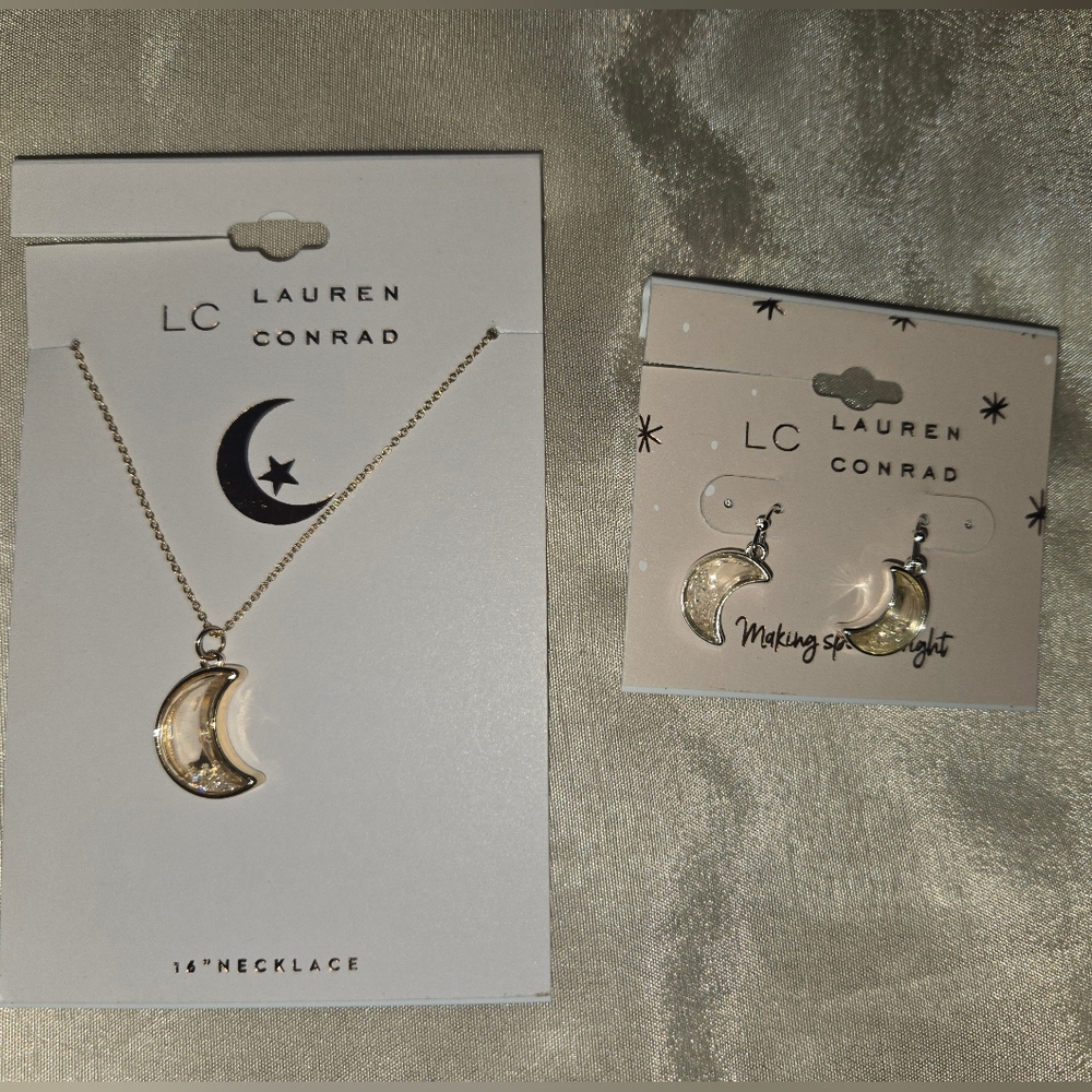 Lauren Conrad Moon Neck and earrings set
